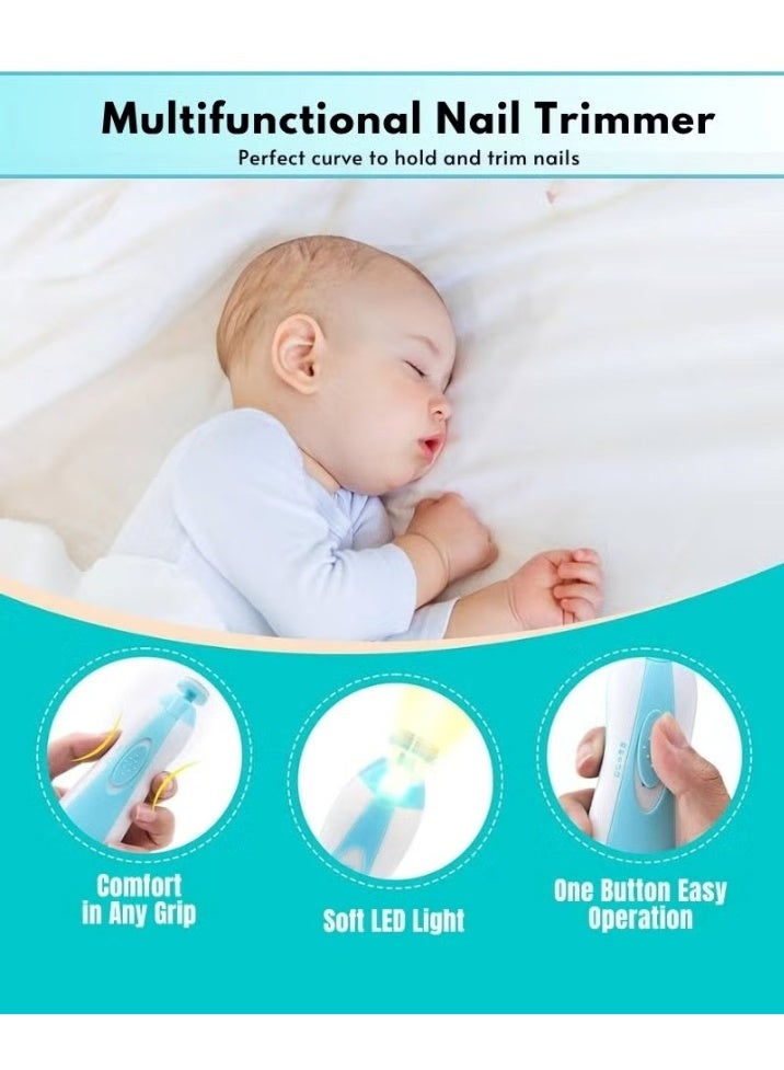 Xpert Baby Nail Trimmer Electric - 6-in-1 Baby Nail Clippers & File Set with LED Light, Portable & Lightweight, Safe for Newborns, Toddlers, Kids, and Adults - Includes 6 Grinding & Polishing Heads - Image 4